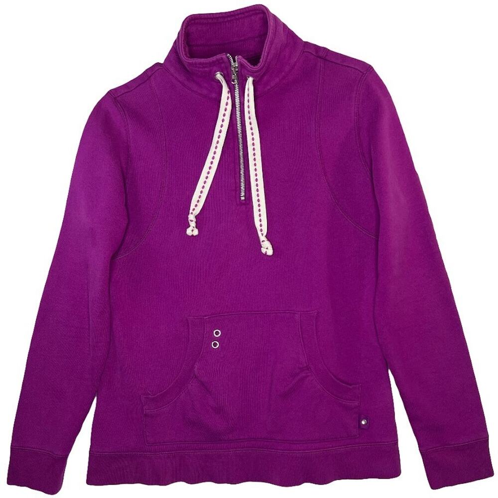 Eddie Bauer Women's Vintage 1/4 Zip Sweater Size Medium Purple Long Sleeve M